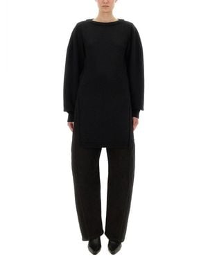 Lemaire Solid Round Neck Sweater - Black