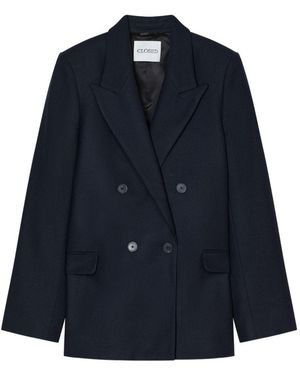Closed Blazer Met Dubbele Rij Knopen - Blauw