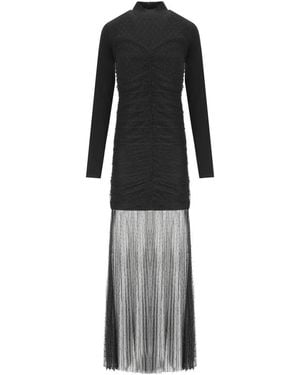 Twinset Plumetis Long Dress - Black