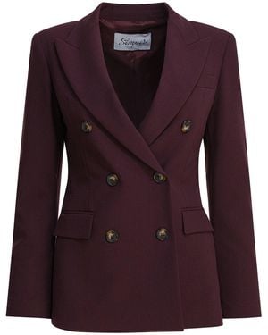 Semler Balzer Double-Breasted Jackets And Coats Bordeaux - Purple
