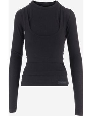 ALAINPAUL Stretch Lyocell Blend Top Tops - Blue