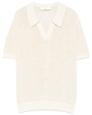 DUNST Cotton And Linen Polo Shirt - White
