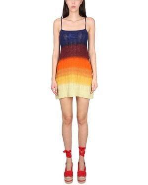 Etro Chic Mini Dress With Thin Epaulettes - Orange