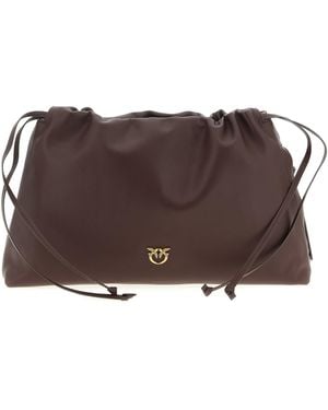 Pinko Maxi Leather Clutch - Brown