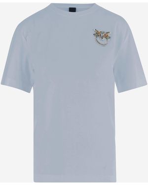 Pinko Erstaunliches Baumwoll-T-Shirt - Blau