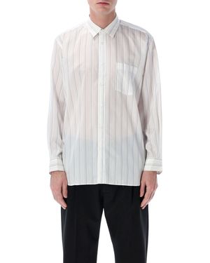 Comme des Garçons Striped Cupro Shirt - White