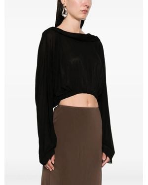 Rick Owens Cropped Hooded Tunic - Black