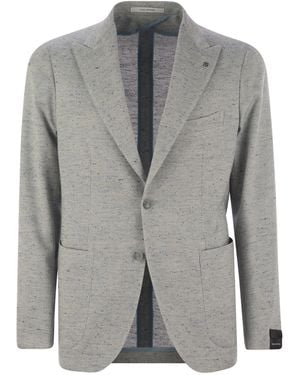 Tagliatore Baumwoll-, Seide- und Stretch -Wolljacke - Grau