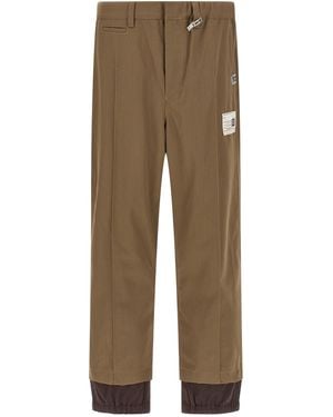 Maison Mihara Yasuhiro Pantalones "mezcla de gabardina de lana en capas" de - Neutro
