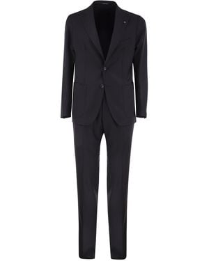 Tagliatore Single Breasted Virgin Wool Suit - Black