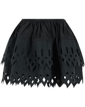 Blumarine 'Tech' Cotton Blend Skirt - Black