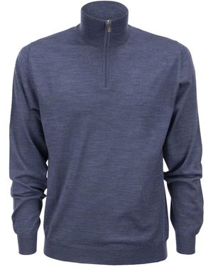 Fedeli Wool Ritste Trui - Blauw