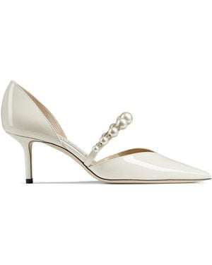 Jimmy Choo Aurelie 65 Patent Leather Court Shoes - Natural