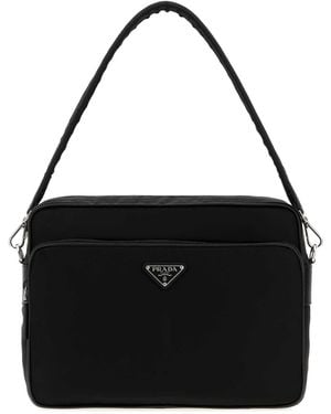 Prada Canvas Shopping Bag - Black