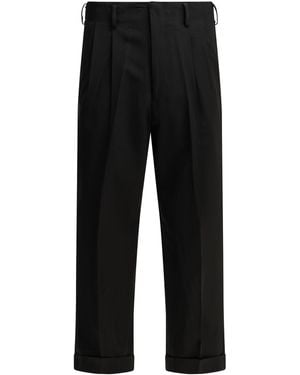 A.PRESSE Tailored Trousers Made Of Wool Blend - Black