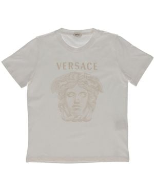 Versace Camiseta Jersey + Contorno Santa Medusa - Gris