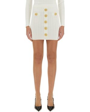 Balmain Gebreide Rok - Wit
