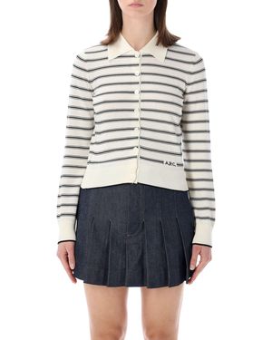 A.P.C. Cardigan À Rayures - Gris