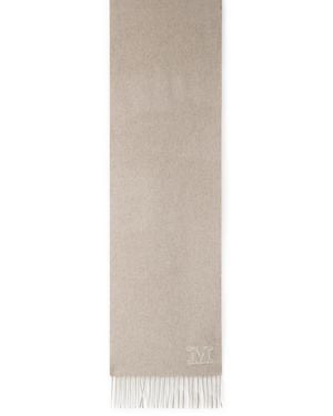 Max Mara 'Wsdalia' Sand Cashmere Scarf - White