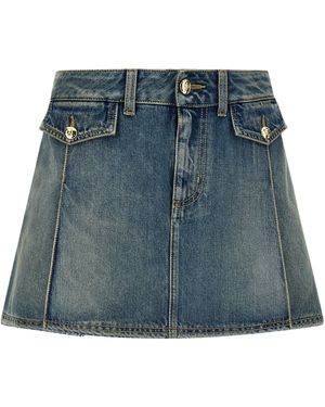 スカート MCQUEEN Denim mini skirt Light Blue Alexander Mcqueen Denim Mini Skirt - Light Blue