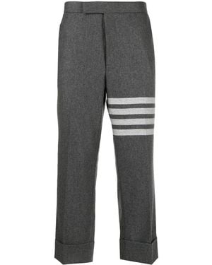 Thom Browne Low-Rise Drop-Crotch Tailored Pants - Gray