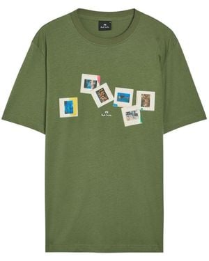 Paul Smith Ps Door Paul Smith Slides Katoenen T-shirt - Groen