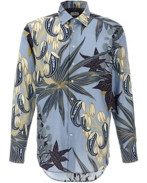 Etro 'Paisley Laub' Hemd - Blau