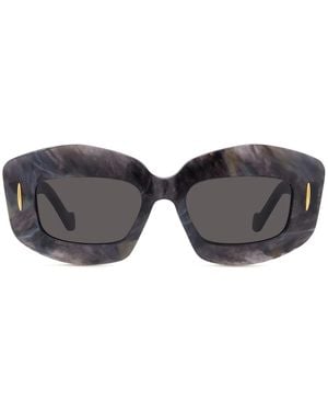 Loewe Anagram Schwarze rechteckige Sonnenbrille - Grau