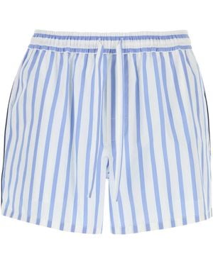 Dolce & Gabbana Embroidered Poplin Bermuda Shorts - Blue