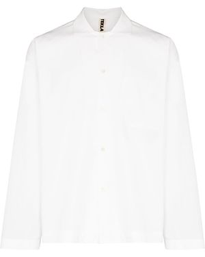 Tekla Pyjama-Oberteil Aus Popeline - Weiß