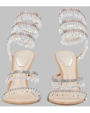 Rene Caovilla Heeled Sandal Chandelier Satin - Natural