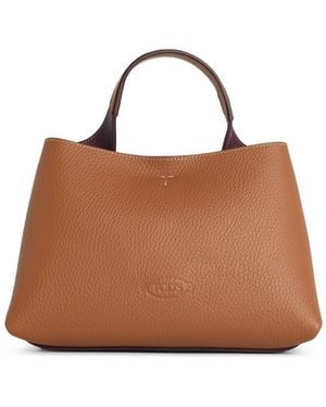Tod's Mikrotasche aus naturbraunem Lear