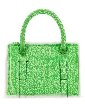 Dentro Printed Leather Mini Otto Handbag - Green
