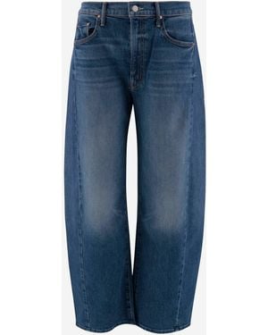 Mother Mutter Vollrohr Überschwemmung Baumwolle Srtetch Jeans - Blau