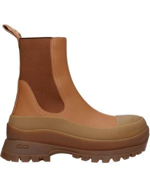 Stella McCartney Women 's Boots de la cheville vibram eco en cuir marron / biscuit
