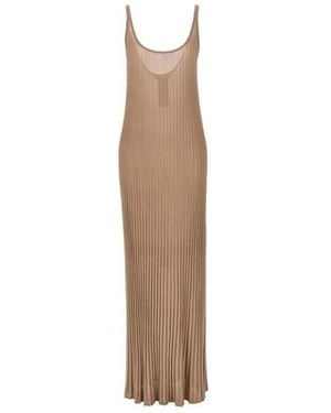 Max Mara Ritmo Lurex langes Kleid - Natur