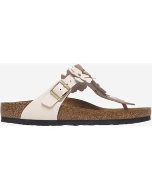 Birkenstock Sandali Gizeh Con Applicazioni Floreali - Neutro