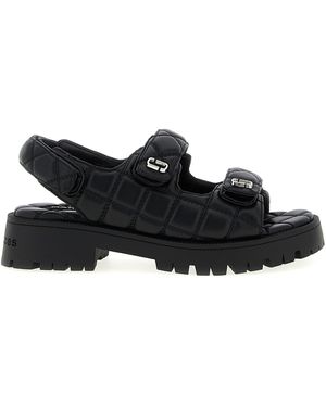 Marc Jacobs Schwarze Offene Zehen Blockabsatz Schuhe