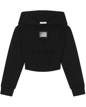 Dolce & Gabbana Logo Plaque Hoodie - Black