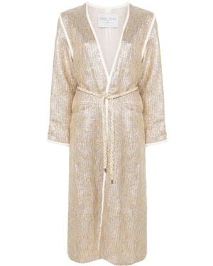 Forte Forte Lurex Long Coat - Natural