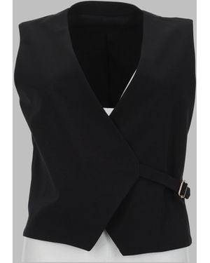 PT Torino Wool Blend Wrap Vest - Black