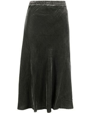 Gold Hawk Dark Velvet Long Skirt - Black