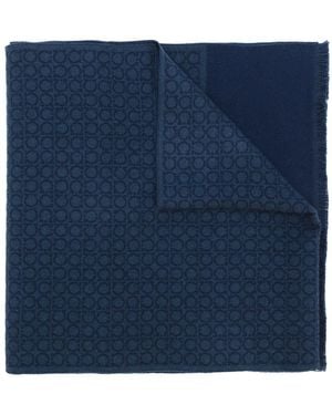 Ferragamo Herren Schal Mit Gancini - Blau