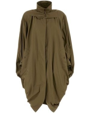Chloé High Neck Trench Coat - Green