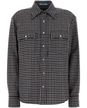 Prada Embroidered Wool Shirt - Black