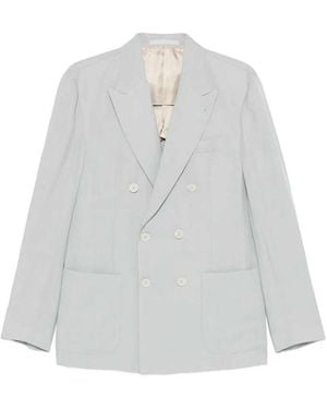 Eleventy Traje de lino con doble botonadura de - Blanco