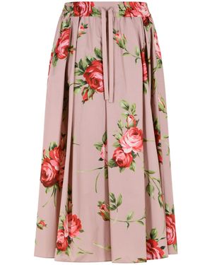 Dolce & Gabbana Roses Bouquet Long Skirt - Red