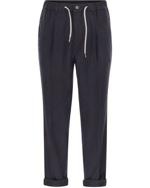 Herno Cashmere And Silk Trousers - Blue