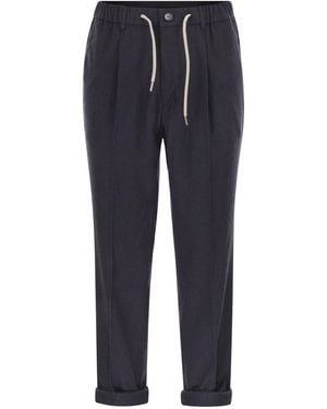Herno Cashmere And Silk Trousers - Blue