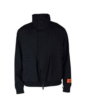 Heron Preston High-Collared Jacket With Integrated Hood - Blau